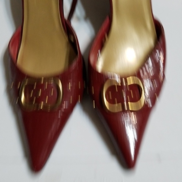 Diva Diva Red Ankle Strap Med Heel Pointy Toe 9 M - Picture 4 of 6